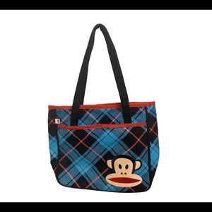 Vintage 2005 Paul Frank plaid Julius the a monkey tote bag purse